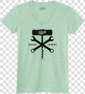 Corkscrew And Wrench Women S V neck Mint   Active Shirt  HD Png Download