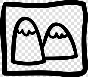 Mountains Hand Drawn Image Outline   Icon  HD Png Download