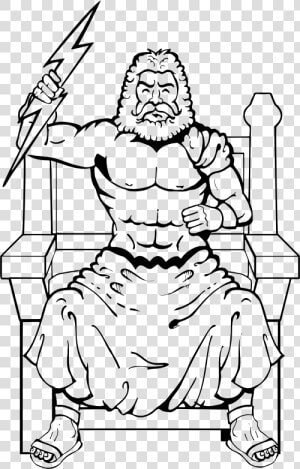 Zeus By Overjupiter Line Art   Cronus Greek Mythology Clipart Png  Transparent Png