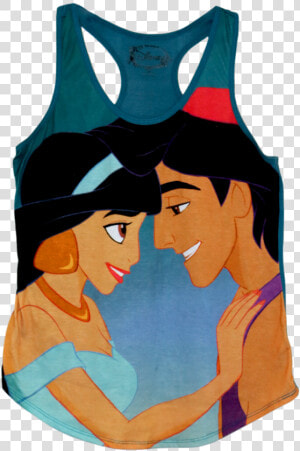 A Blue Tanktop With Aladdin And Jasmine After They   Aladdin And Jasmine Disney  HD Png Download