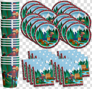 Lumberjack Birthday Party Tableware Kit For 16 Guests   Monster Truck Party Supplies  HD Png Download