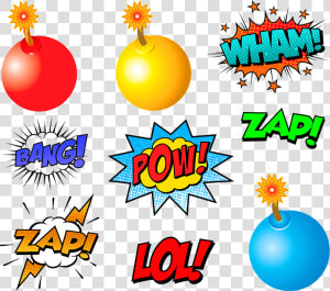 Superhero Words  Pow  Bam  Bomb  Batman  Action Words   Wham Cartoon  HD Png Download