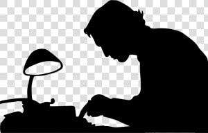 Man Typing Silhouette Clip Arts   Writer Silhouette Png  Transparent Png