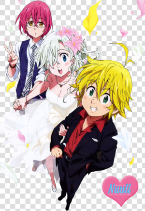 Transparent Meliodas Png   Anime Nanatsu No Taizai Elizabeth And Meliodas Kiss  Png Download