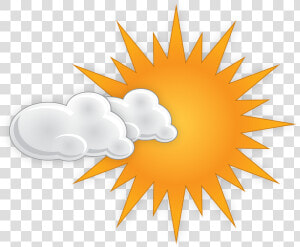 Cloudy Sunset Clipground Free Graphic Slightly Clouds   Clip Art Picture Of A Sun  HD Png Download