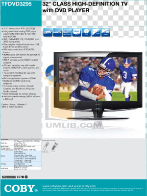 Pdf For Coby Plasma Tv Tf dvd3295 Manual  HD Png Download