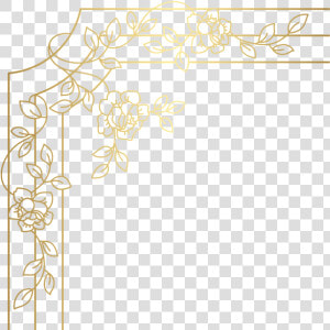 Decorative Golden Corner Png Clip Art   Golden Corner Frame Png  Transparent Png
