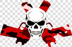 Skull Clipart Red   Skull And Guns Transparent  HD Png Download