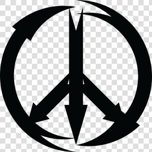 Free Clipart Of A Black And White Arrow Peace Symbol   Peace Sign Png  Transparent Png