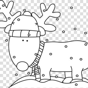 Black And White Santa   Christmas Reindeer Clipart Black And White  HD Png Download