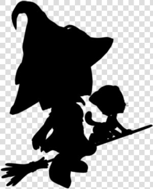  silhouette  witch  broom  flyingwitch  cat  editedbyme   Illustration  HD Png Download