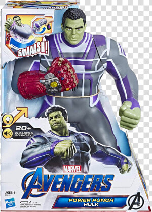 Power Punch Hulk 10” Action Figure With Sound Fx   Avengers Endgame Power Punch Hulk  HD Png Download