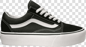 Old Skool Platform Black White   Vans Old Skools Black White  HD Png Download