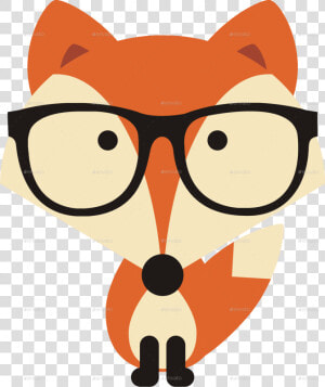 Glasses Clipart Fox   Cartoon Fox With Glasses  HD Png Download