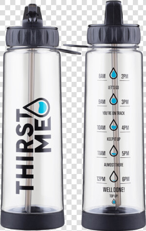 Black Thirstme Water Tracker Bottle  HD Png Download