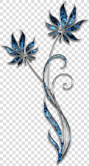 Decor  Ornament  Jewelry  Flower  Blue  Silver   Sad Quotation In Telugu  HD Png Download
