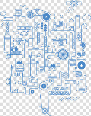 Vector Factory Infographic   Rube Goldberg Machine Illustration  HD Png Download