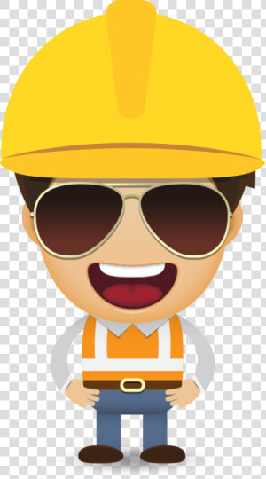 Laborer Worker Euclidean Vector Sunglasses Construction   Construction Worker Cartoon Character  HD Png Download