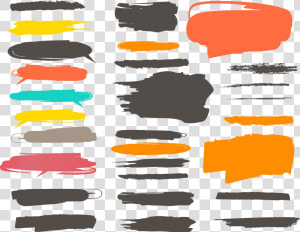 Transparent Paint Streaks Png   Free Vector Color Brush Download  Png Download