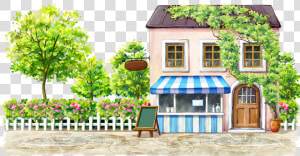 And Coffee Blackboard Housing Illustration Drawing   Watercolor House Png  Transparent Png