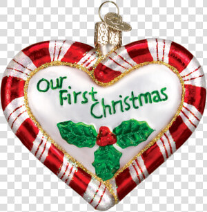 Old World Christmas   Our First Christmas Ornament Heart  HD Png Download