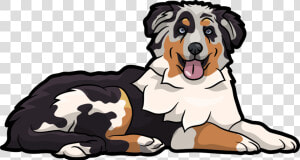 Australian Shepherd Clipart Lps   Cartoon Australian Shepherd Drawing  HD Png Download