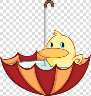 Rain Sticker Duck Umbrella Dbanta2018 Freetoedit   Duck With An Umbrella Clipart  HD Png Download