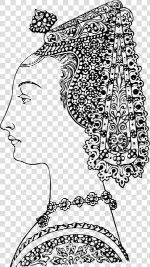 Lady With Ornate Headdress Clip Arts   Illustration  HD Png Download