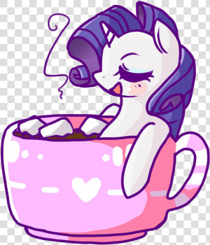 Artist Matcharoll Of Pony Drink Chocolate   Mlp Rarity With Marshmallow  HD Png Download