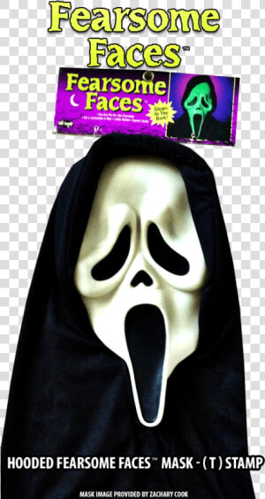 Hooded Fearsome Faces T Stamp Ghostface Mask   Scream Mask  HD Png Download