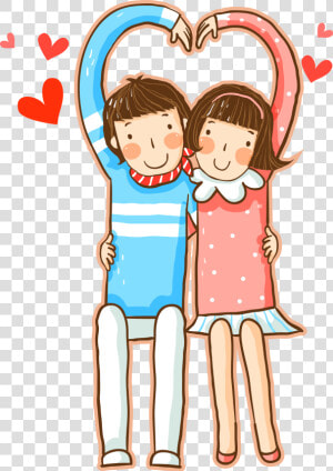 Significant Other Cartoon Heart Cute Couple Transprent   Cute Couple Png Love Cartoon  Transparent Png