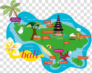 Bali Map Clipart Clip Library Library A Dedicated Bali   Hard Rock Hotel Bali Map  HD Png Download