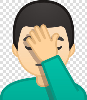 Finger   Facepalm Emoji Male  HD Png Download