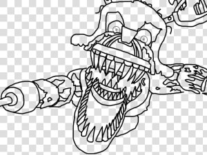 Nightmare Foxy Coloring Pages 3 By Susan  HD Png Download