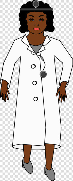 Doctor With Head Mirror And Stethoscope Clip Arts   Black Woman Scientist Cartoon  HD Png Download