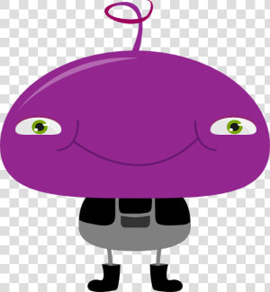 Funny Purple Character Clip Art At Clker   Alien With Hair Cartoon  HD Png Download