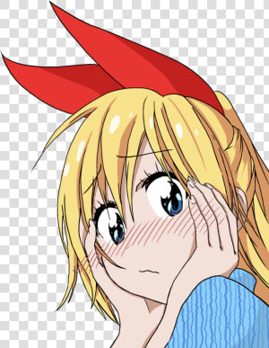 Transparent Nisekoi Png   Cute Anime Girl Blush  Png Download