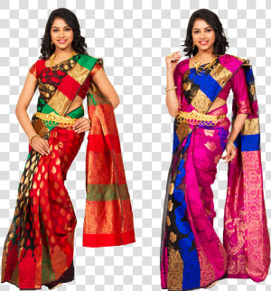 Adhisayaa 2 Banarasi Cotton Silk Sarees Collections   Silk Sarees Model Hd  HD Png Download