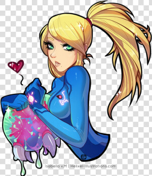 Samus And Metroid   Png Download   Zero Suit Samus And Baby Metroid  Transparent Png