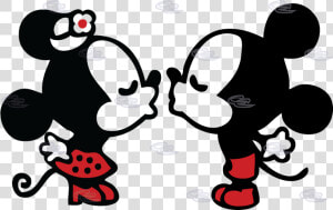 Little Mickey Minnie Mouse Cute Kiss Back Design Only   Mickey Mouse Y Minnie Png  Transparent Png