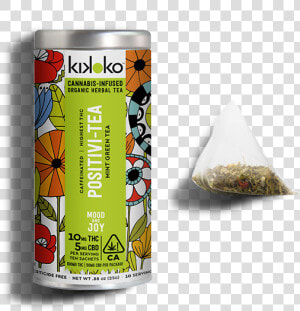 Flowertown Kikoko Positivi Tea Can Bag   Positivi Tea Can 100mg Thc 50mg Cbd Kikoko  HD Png Download