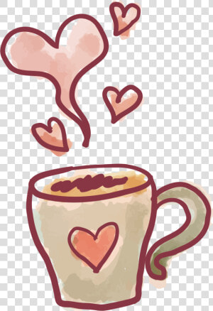 Valentines Day Paper Drawing Heart Love   Coffee Heart Drawing Png  Transparent Png