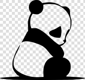Giant Panda Bear Silhouette Drawing Clip Art   Silhouette Of A Panda  HD Png Download