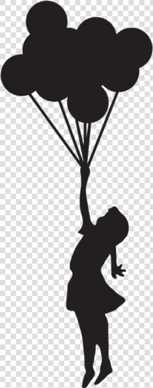 Banksy Girl Holding Balloons  HD Png Download