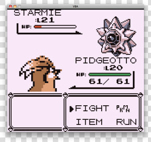 Pidgeotto Defeats Starmie   Pokemon 1996 Video Game  HD Png Download