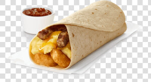 Hash Brown Scramble Burrito Sausage  HD Png Download