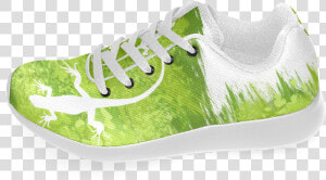Green Lizard Shape Painting White Your Backgr Women’s   Tennis Shoe  HD Png Download