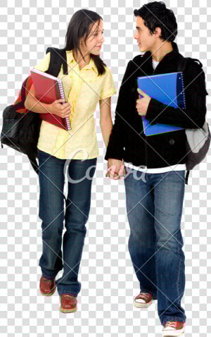 Couple Of Students Wal   People Walking White Background  HD Png Download