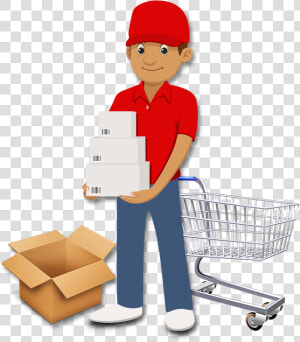 Delivery Walay Instant Home Delivery   Shopping Cart Transparent  HD Png Download