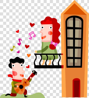 Vector Illustration Of Star crossed Lovers Romeo Serenades  HD Png Download